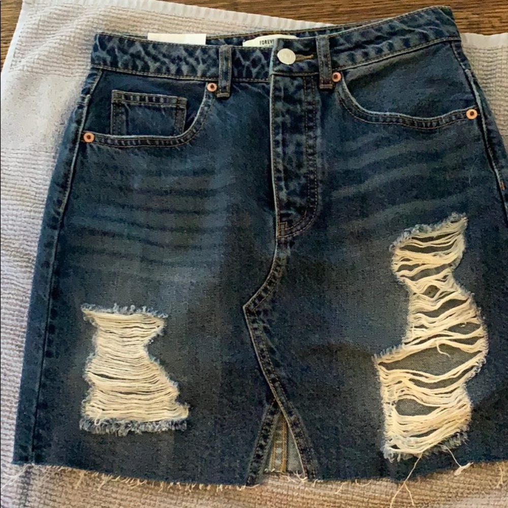 forever 21 denim skirt